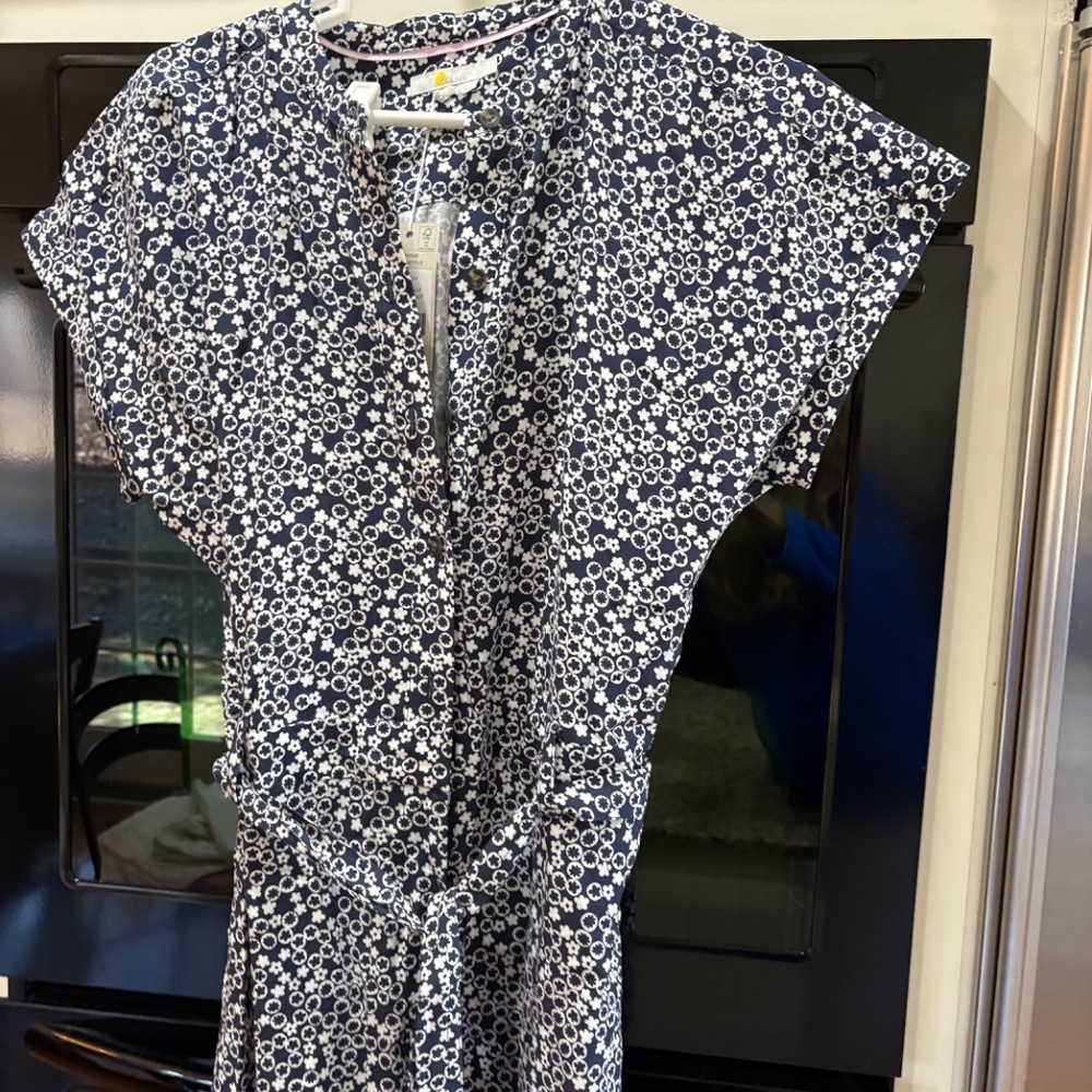 BODEN NEW WITH TAGS NAVY AND WHITE JUMPSUIT 14T_9
